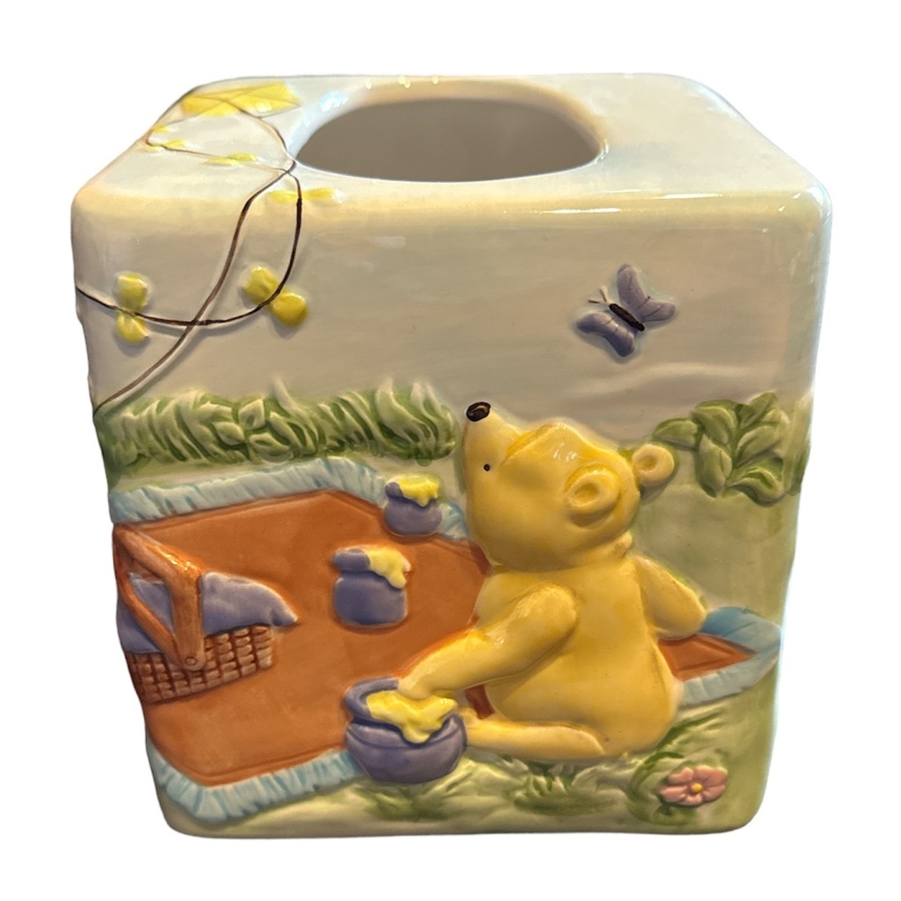Classic Winnie the Pooh and Tigger Too Ceramic Tissue Holder